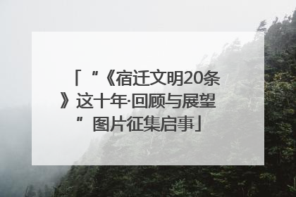 “《宿迁文明20条》这十年·回顾与展望”图片征集启事
