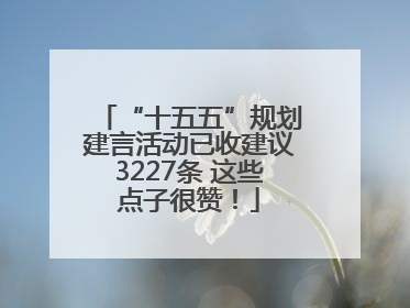 “十五五”规划建言活动已收建议3227条 这些点子很赞！
