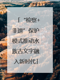“检察+非遗”保护模式推动水族古文字融入新时代