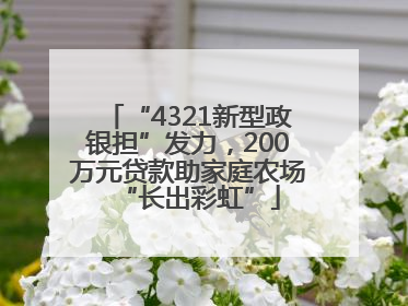 “4321新型政银担”发力，200万元贷款助家庭农场“长出彩虹”