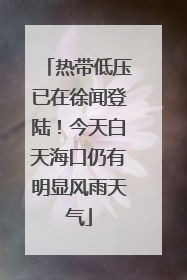 热带低压已在徐闻登陆！今天白天海口仍有明显风雨天气