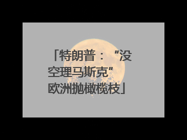 特朗普：“没空理马斯克” 欧洲抛橄榄枝