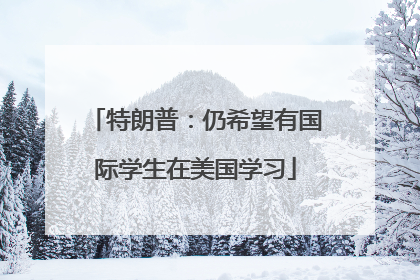特朗普：仍希望有国际学生在美国学习
