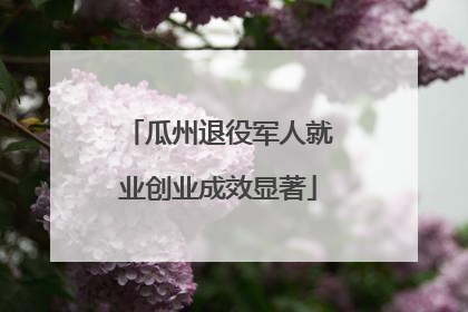 瓜州退役军人就业创业成效显著