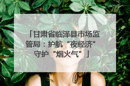 甘肃省临泽县市场监管局：护航“夜经济” 守护“烟火气”
