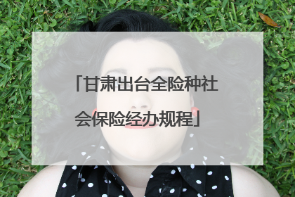 甘肃出台全险种社会保险经办规程