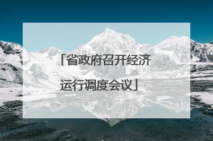 省政府召开经济运行调度会议