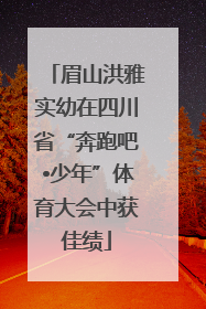 眉山洪雅实幼在四川省“奔跑吧•少年”体育大会中获佳绩