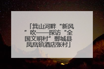 箕山河畔“新风”吹——探访“全国文明村”鄄城县凤凰镇酒店张村
