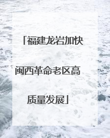 福建龙岩加快闽西革命老区高质量发展
