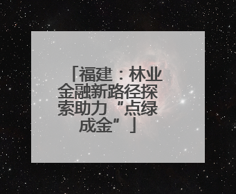 福建：林业金融新路径探索助力“点绿成金”