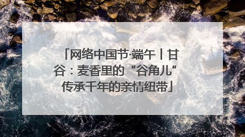 网络中国节·端午丨甘谷：麦香里的“谷角儿” 传承千年的亲情纽带