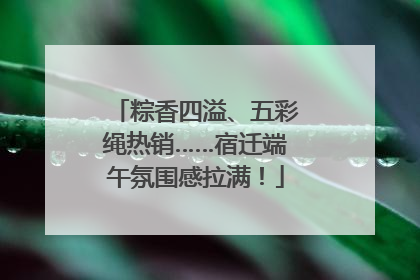 粽香四溢、五彩绳热销……宿迁端午氛围感拉满！