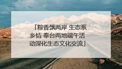 粽香飘两岸 生态系乡情 奉台两地端午活动深化生态文化交流