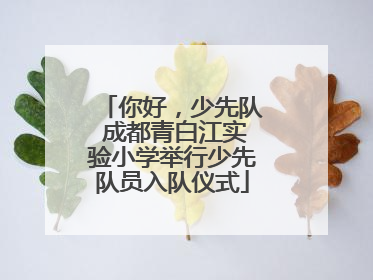 你好，少先队 成都青白江实验小学举行少先队员入队仪式