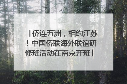 侨连五洲，相约江苏！中国侨联海外联谊研修班活动在南京开班