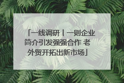 一线调研丨一则企业简介引发强强合作 老外贸开拓出新市场