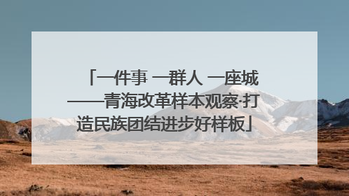 一件事 一群人 一座城——青海改革样本观察·打造民族团结进步好样板