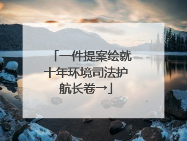 一件提案绘就十年环境司法护航长卷→