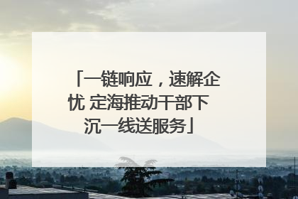 一链响应，速解企忧 定海推动干部下沉一线送服务