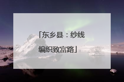 东乡县：纱线编织致富路
