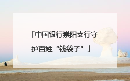 中国银行崇阳支行守护百姓“钱袋子”