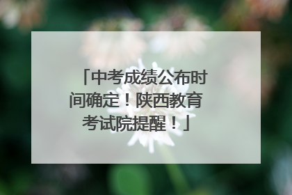 中考成绩公布时间确定！陕西教育考试院提醒！