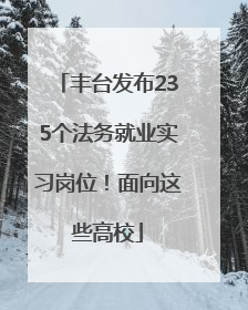 丰台发布235个法务就业实习岗位！面向这些高校