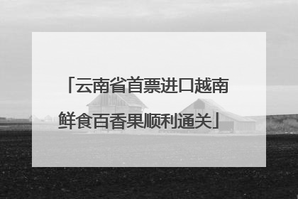 云南省首票进口越南鲜食百香果顺利通关