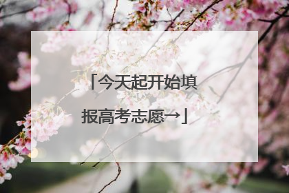 今天起开始填报高考志愿→