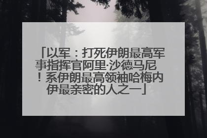 以军：打死伊朗最高军事指挥官阿里·沙德马尼！系伊朗最高领袖哈梅内伊最亲密的人之一
