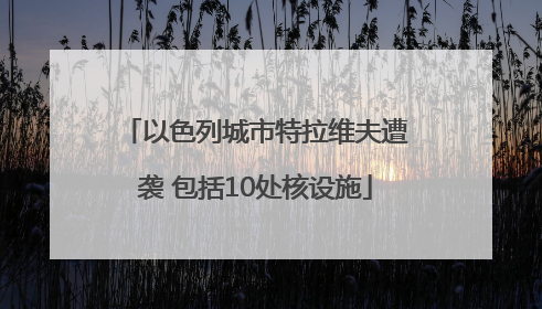 以色列城市特拉维夫遭袭 包括10处核设施