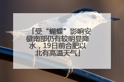 受“蝴蝶”影响安徽南部仍有较明显降水，19日前合肥以北有高温天气