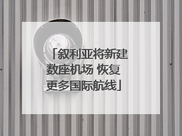 叙利亚将新建数座机场 恢复更多国际航线