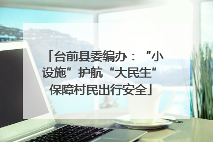 台前县委编办：“小设施”护航“大民生” 保障村民出行安全