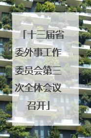 十三届省委外事工作委员会第三次全体会议召开