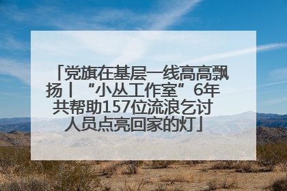 党旗在基层一线高高飘扬丨“小丛工作室”6年共帮助157位流浪乞讨人员点亮回家的灯