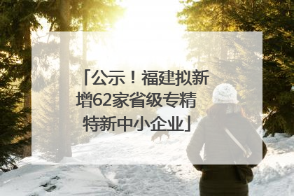 公示！福建拟新增62家省级专精特新中小企业