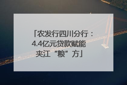 农发行四川分行：4.4亿元贷款赋能夹江“粮”方