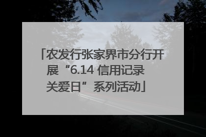 农发行张家界市分行开展“6.14 信用记录关爱日”系列活动