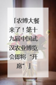 农博大餐来了！第十九届中国武汉农业博览会即将“开席”