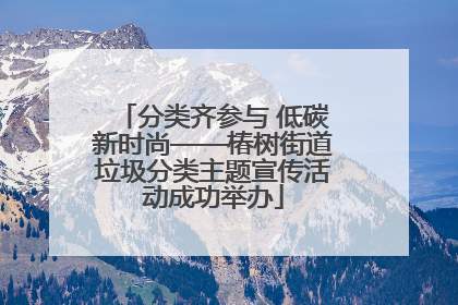分类齐参与 低碳新时尚——椿树街道垃圾分类主题宣传活动成功举办