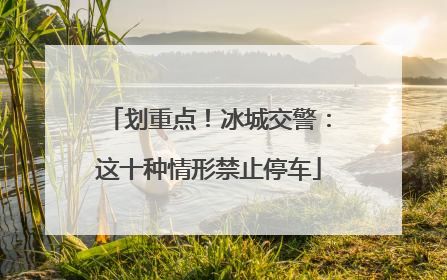 划重点！冰城交警：这十种情形禁止停车