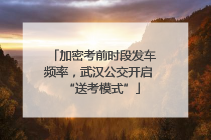 加密考前时段发车频率，武汉公交开启“送考模式”