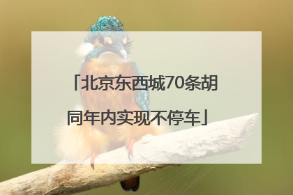 北京东西城70条胡同年内实现不停车