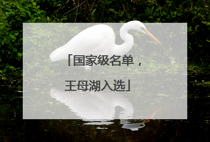 国家级名单，王母湖入选