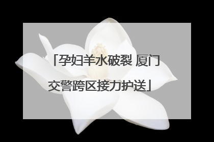 孕妇羊水破裂 厦门交警跨区接力护送