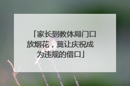 家长到教体局门口放烟花，莫让庆祝成为违规的借口