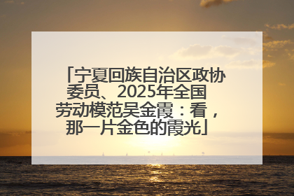 宁夏回族自治区政协委员、2025年全国劳动模范吴金霞：看，那一片金色的霞光