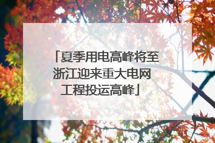 夏季用电高峰将至 浙江迎来重大电网工程投运高峰